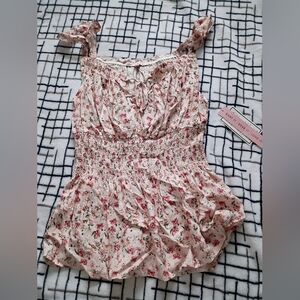 Crave Fame Size Large Floral Pink Top New